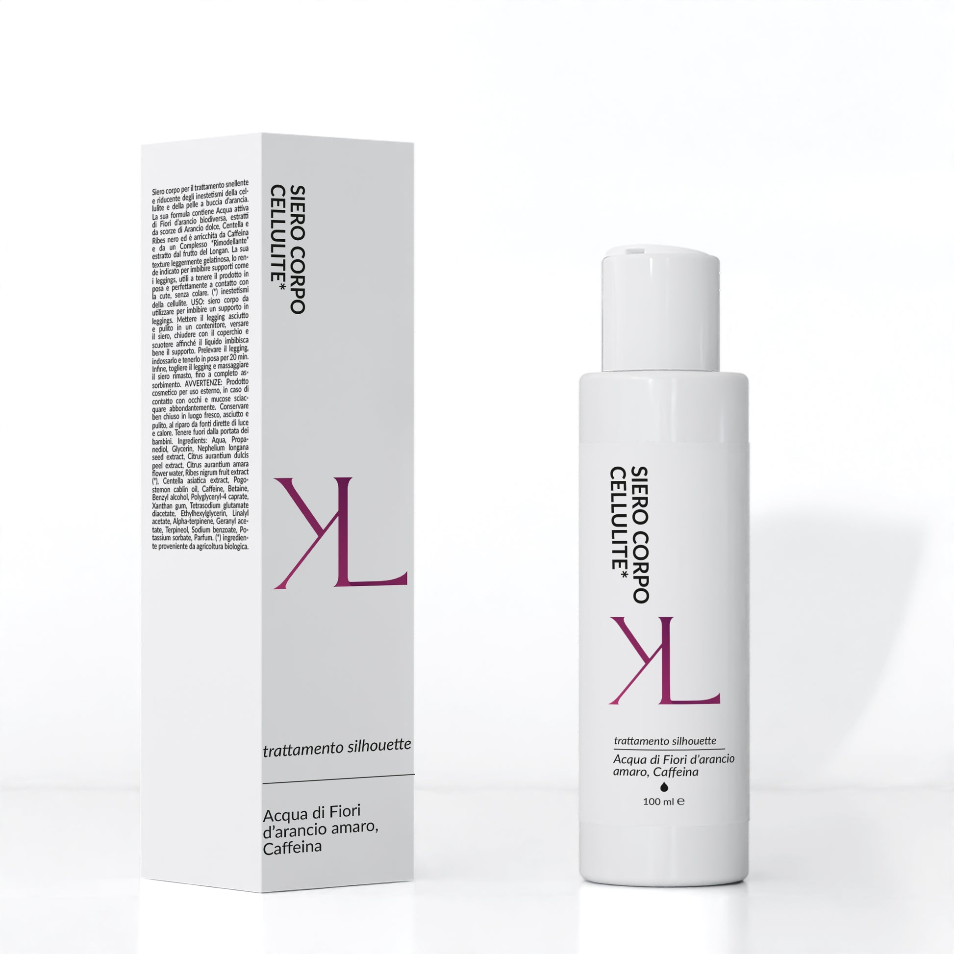 Skinny Fit Body Serum ricarica rimodellante Korealux
Ingredienti chiave Skinny Fit Body Serum con Caffeina Centella Ribes Nero
Ricarica trattamento Leggings Silhouette Korealux
Siero corpo rimodellante per pelle liscia tonica e compatta