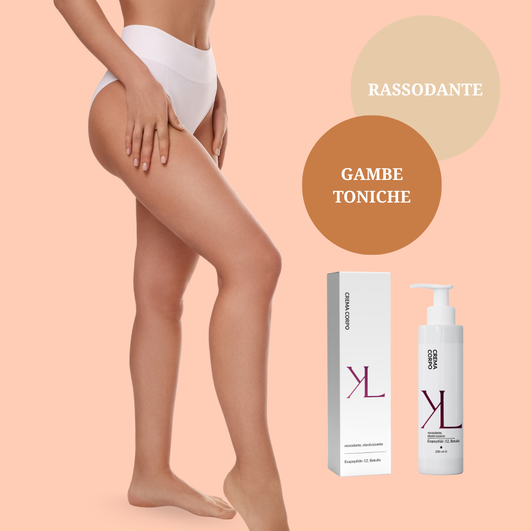 Remodel Body Cream crema corpo rassodante Korealux
Ingredienti chiave Remodel Body Cream con Ginseng Betulla Argan ed Esapeptide-12
Crema corpo rassodante per pelle tonica elastica e luminosa
Trattamento corpo Korealux per pelle più compatta e levigata
