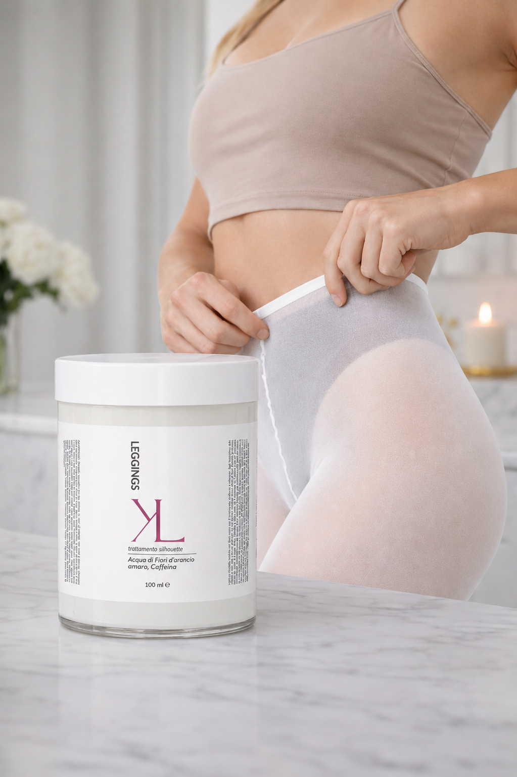 Leggings Silhouette trattamento corpo rimodellante Korealux
Ingredienti chiave Leggings Silhouette con Caffeina Centella Ribes Nero
Trattamento corpo per pelle più liscia tonica e compatta