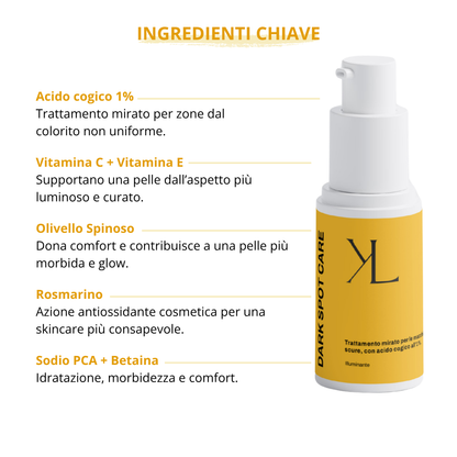 Trattamento viso con acido cogico 1% Vitamina C e Vitamina E Korealux