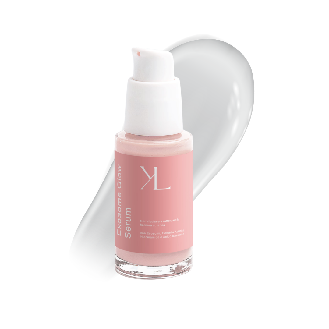 Exosome Glow Serum Korealux, siero viso uniformante con niacinamide ed esosomi per una routine glow avanzata.
