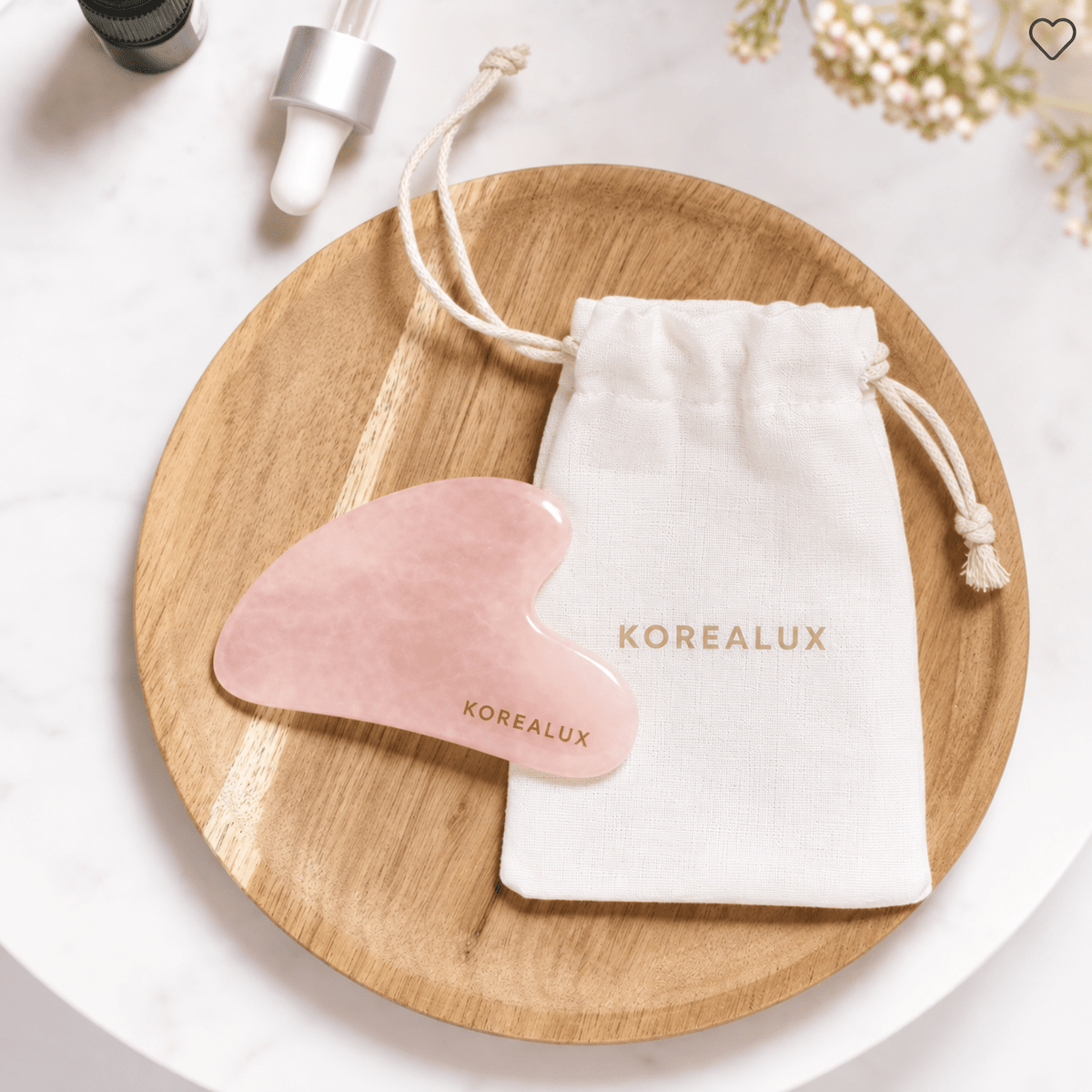 Gua Sha viso in quarzo rosa - KOREALUX - Accessori viso