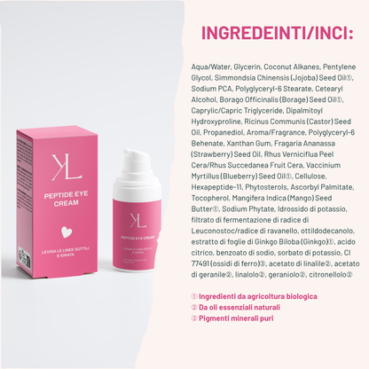 Routine contorno occhi Korealux con Peptide Eye Cream per uno sguardo più fresco e curato.