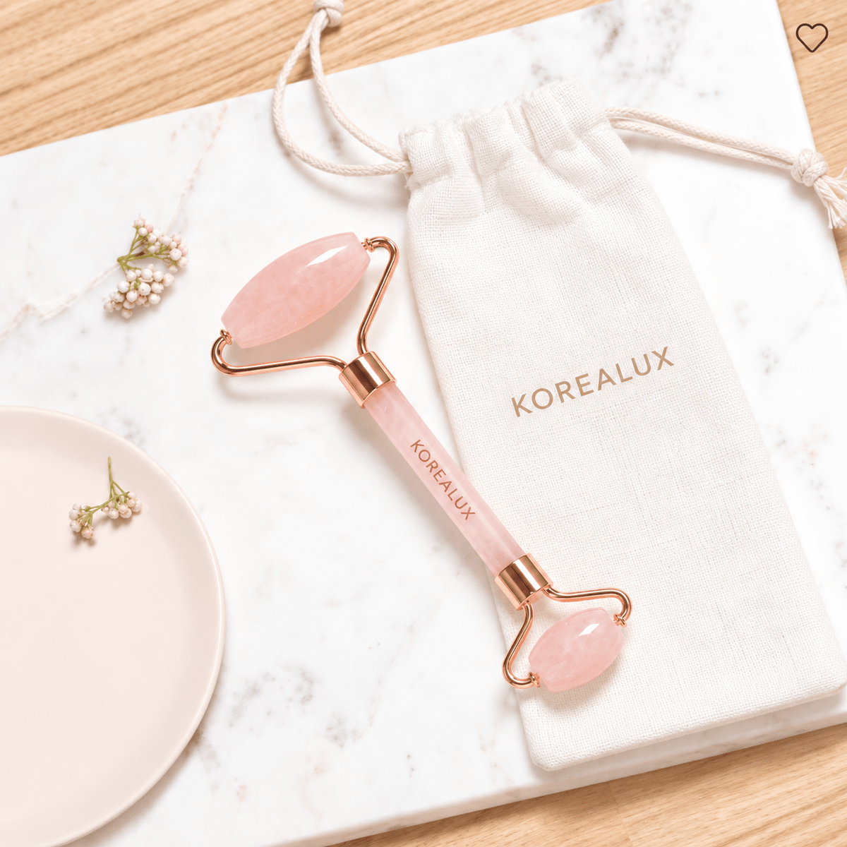 Roller viso in quarzo rosa - KOREALUX - Accessori viso